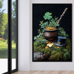 Lucky Clover Gold Pot - NicheCanvas