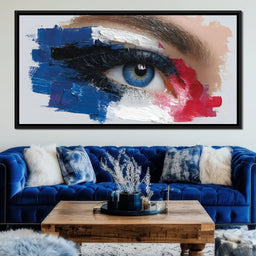Vivid Blue Eye Impasto Vision - NicheCanvas