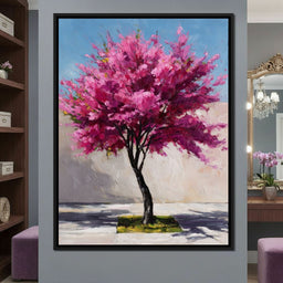 Fuchsia Blossom Tree Courtyard - NicheCanvas