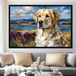 Golden Retriever Lakeside Watch - Neal Hackett - NicheCanvas