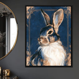 Noble Hare of the Gilded Study - NicheCanvas