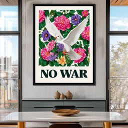 No War Dove Flower Garden - NicheCanvas