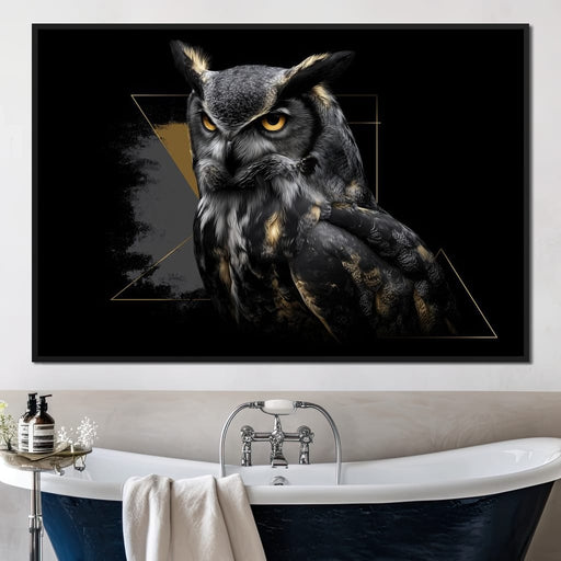 Golden Eyed Night Owl Portrait Canvas Print