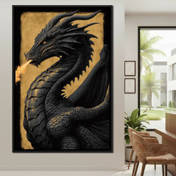 Golden Firebreath Dragon King - NicheCanvas