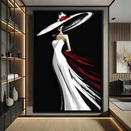 The White Dress - Elegant Silhouette - NicheCanvas