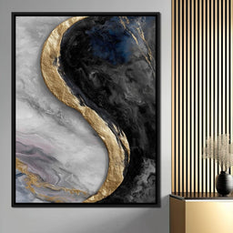 Gilded Moonstone Abstract Flow - NicheCanvas