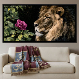 Gentle King Lion Finds Solitude - NicheCanvas