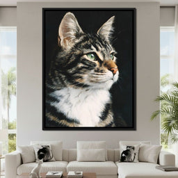Emerald Eyed Tabby Portrait - NicheCanvas