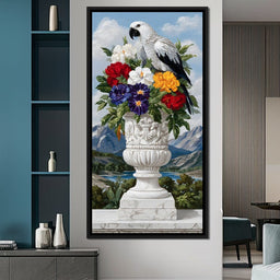 Alpine Parrot and Floral Majesty - NicheCanvas
