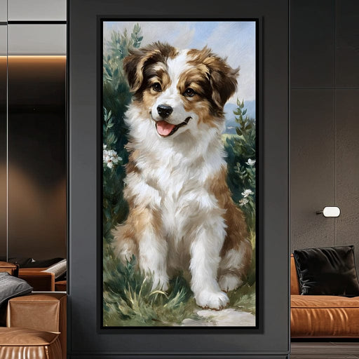 Puppy Smile In Garden Bliss Canvas Print