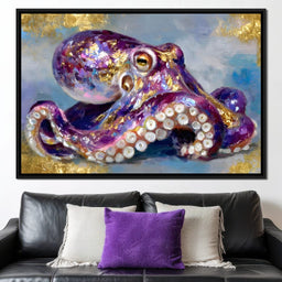 Gilded Violet Octopus Dream - NicheCanvas