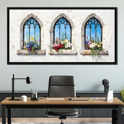 Floral Elegance Through Arches - NicheCanvas