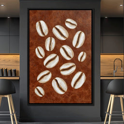 Coffee Beans Brown Background - NicheCanvas