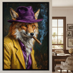Gentleman Fox Smoking Cigar - NicheCanvas