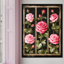 Gilded Damask Rose Collection - NicheCanvas