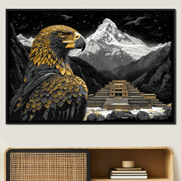Majestic Aztec Golden Eagle - NicheCanvas