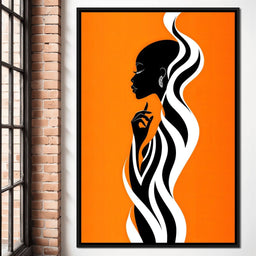 Ebony Flow on Tangerine Dreams - TooplesArt - NicheCanvas