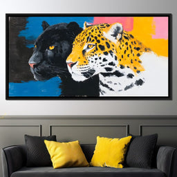 Dual Leopard Heads Pop Painting - NicheCanvas