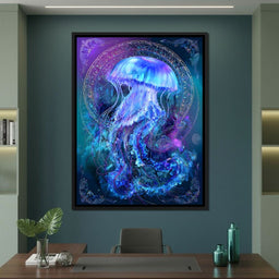 Glowing Jellyfish Ocean Ballet - NicheCanvas