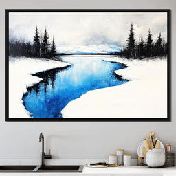 Winter Tranquility by the Lake - NicheCanvas