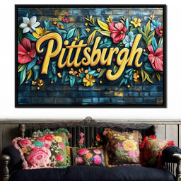 Floral Pittsburgh - NicheCanvas
