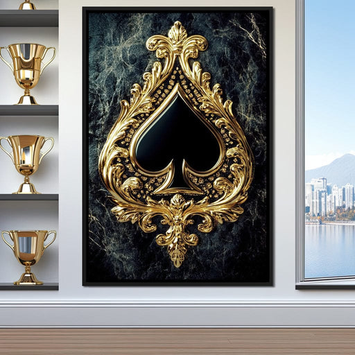Gilded Elegance Spade Canvas Print