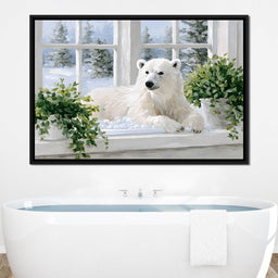Polar Bear Winter Window Nook - NicheCanvas