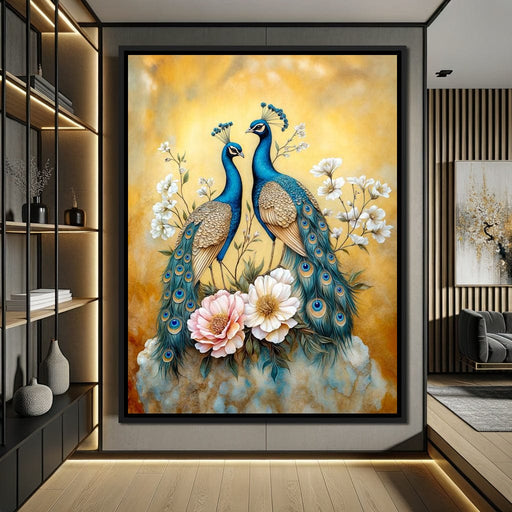 Peacock Serenade - TooplesArt Canvas Print