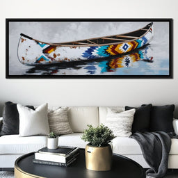 Reflections Of The Painted Canoe - NicheCanvas