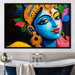 Divine Blue Muse of Krishna - NicheCanvas