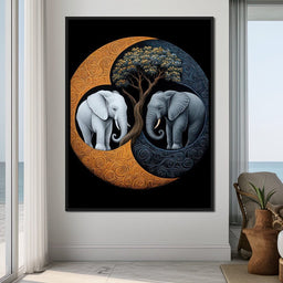 Elephant Yin-Yang - TooplesArt - NicheCanvas