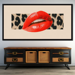 Leopard Kiss Pop Glamour Red - NicheCanvas