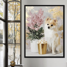 Pomeranian Petals Gold Light - NicheCanvas