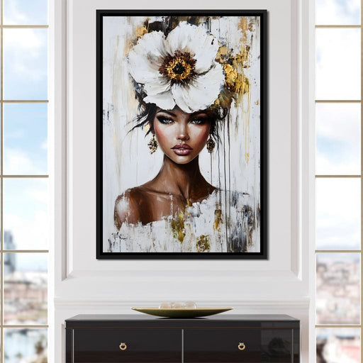 Golden Petal Elegance Canvas Print