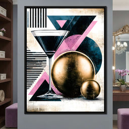 Midnight Toast to Golden Spheres - NicheCanvas
