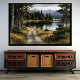 Alpine Lake Forest Pathway - NicheCanvas