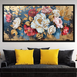 Golden Royal Flowers 01 - Wildrose Creations - NicheCanvas