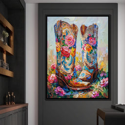 Wildflower Cowboy Boots - Neal Hackett - NicheCanvas
