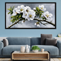 Soft Petals On Silver Morning - NicheCanvas