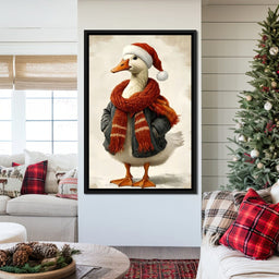 Festive Goose With Cozy Style - NicheCanvas