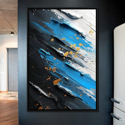 Sapphire Strokes Gold Specks 2 - NicheCanvas