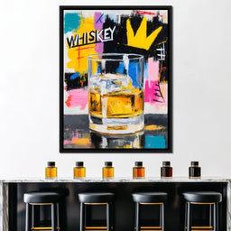 Neon Whiskey Crown Toast - NicheCanvas