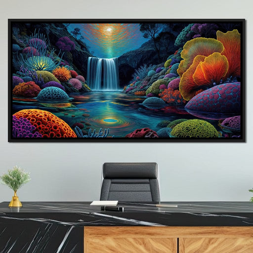 Neon Reef Falls - TooplesArt Canvas Print