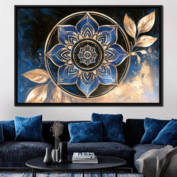 Gilded Petals Of The Midnight Mandala - NicheCanvas