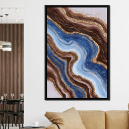 Golden River Geode Swirl - NicheCanvas
