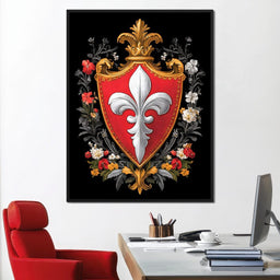 Regal Fleur De Lys Heraldry - NicheCanvas