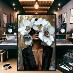 Golden Elegance Floral Expression - Cole Williams - NicheCanvas