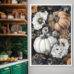 Autumn Pumpkin Floral Reverie - NicheCanvas