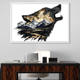 Wolf and Mountain Harmony - NicheCanvas