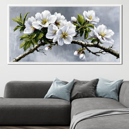 Soft Petals On Silver Morning - NicheCanvas
